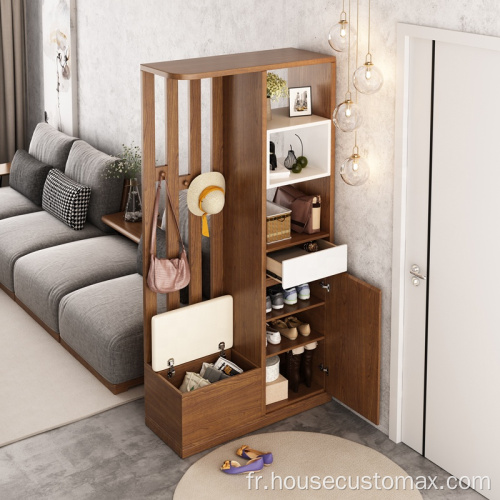 Meuble de rangement de salon moderne étagère à chaussures en bois